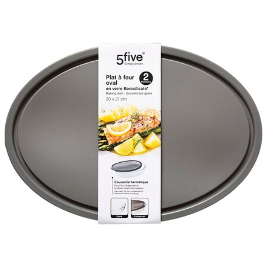 Keepeat Glass Dish Oval 12x8in