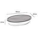 Keepeat Glass Dish Oval 12x8in