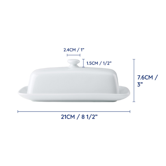 Chalk Porcelain Butter Dish 
