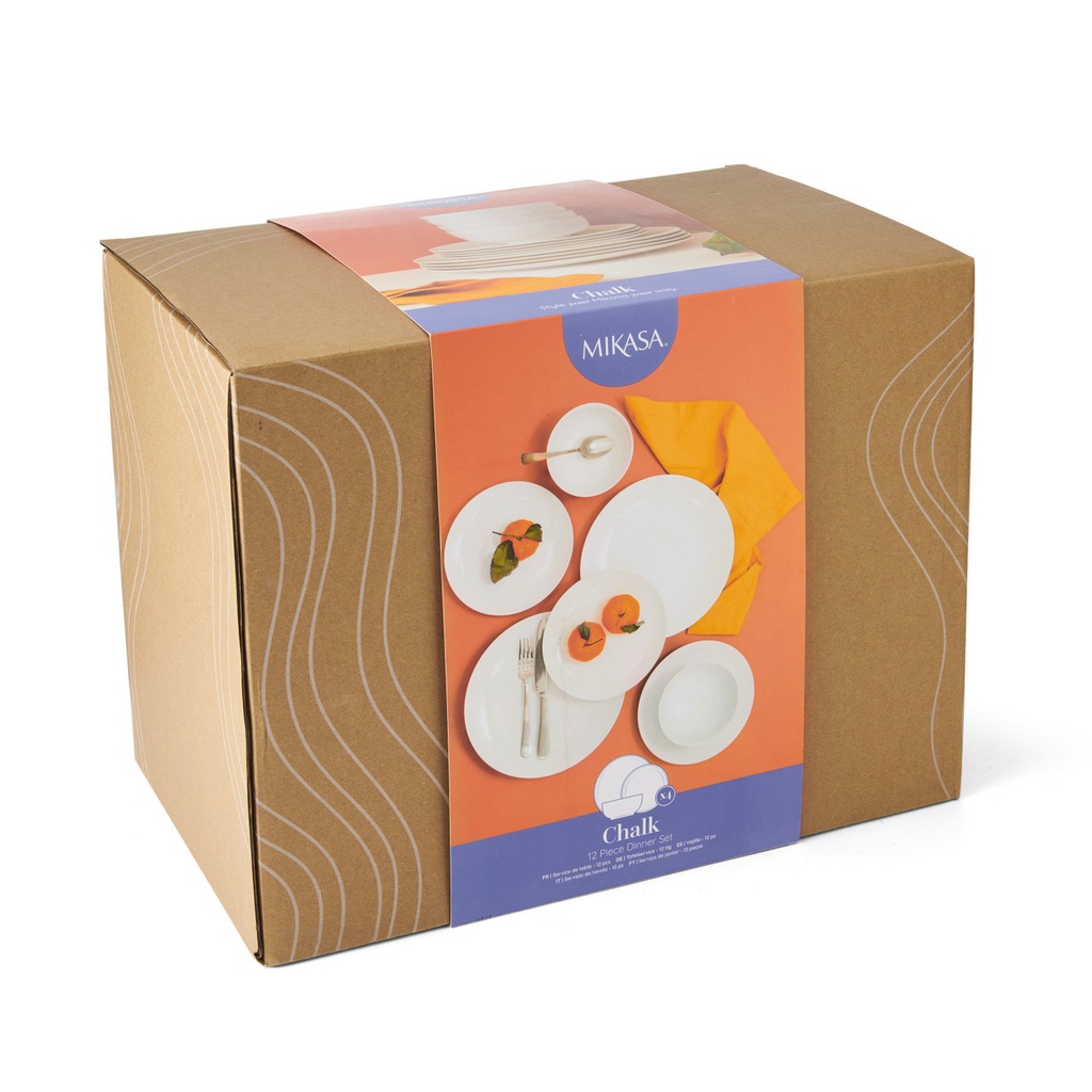 Chalk Porcelain Dinnerware Set 12pc