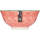 Glazed Stoneware Bowl Grey Floral 6in