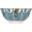 Glazed Stoneware Bowl Leafy Green 6in
