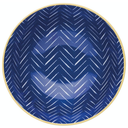 Glazed Stoneware Bowl Leafy Indigo 6in