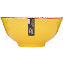 Glazed Stoneware Bowl Yellow Floral 6in