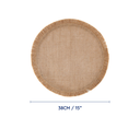Hessian Round Woven Placemat Set Natural 4pc