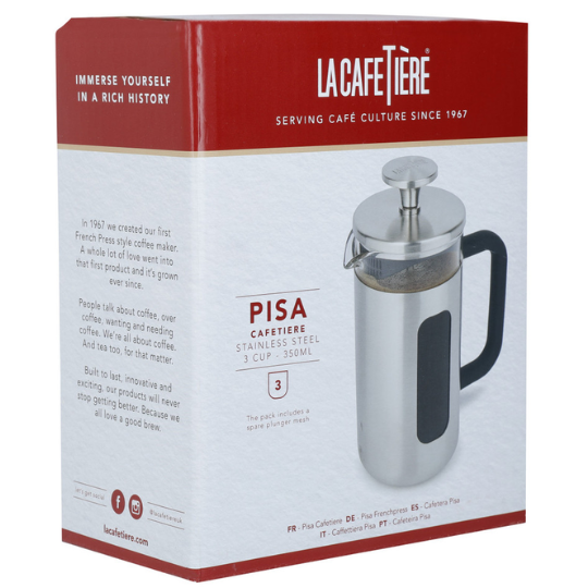 La Cafetiere French Press Brushed Chrome 3 Cup