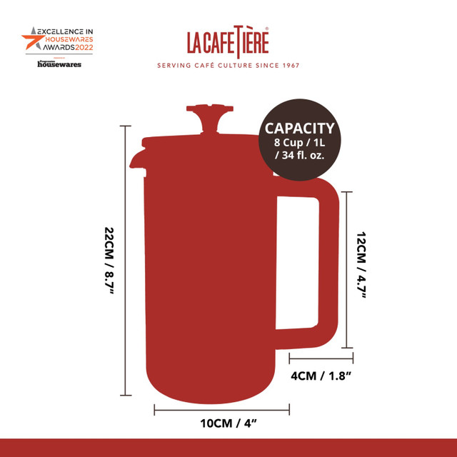 La Cafetiere French Press Brushed Chrome 8 Cup