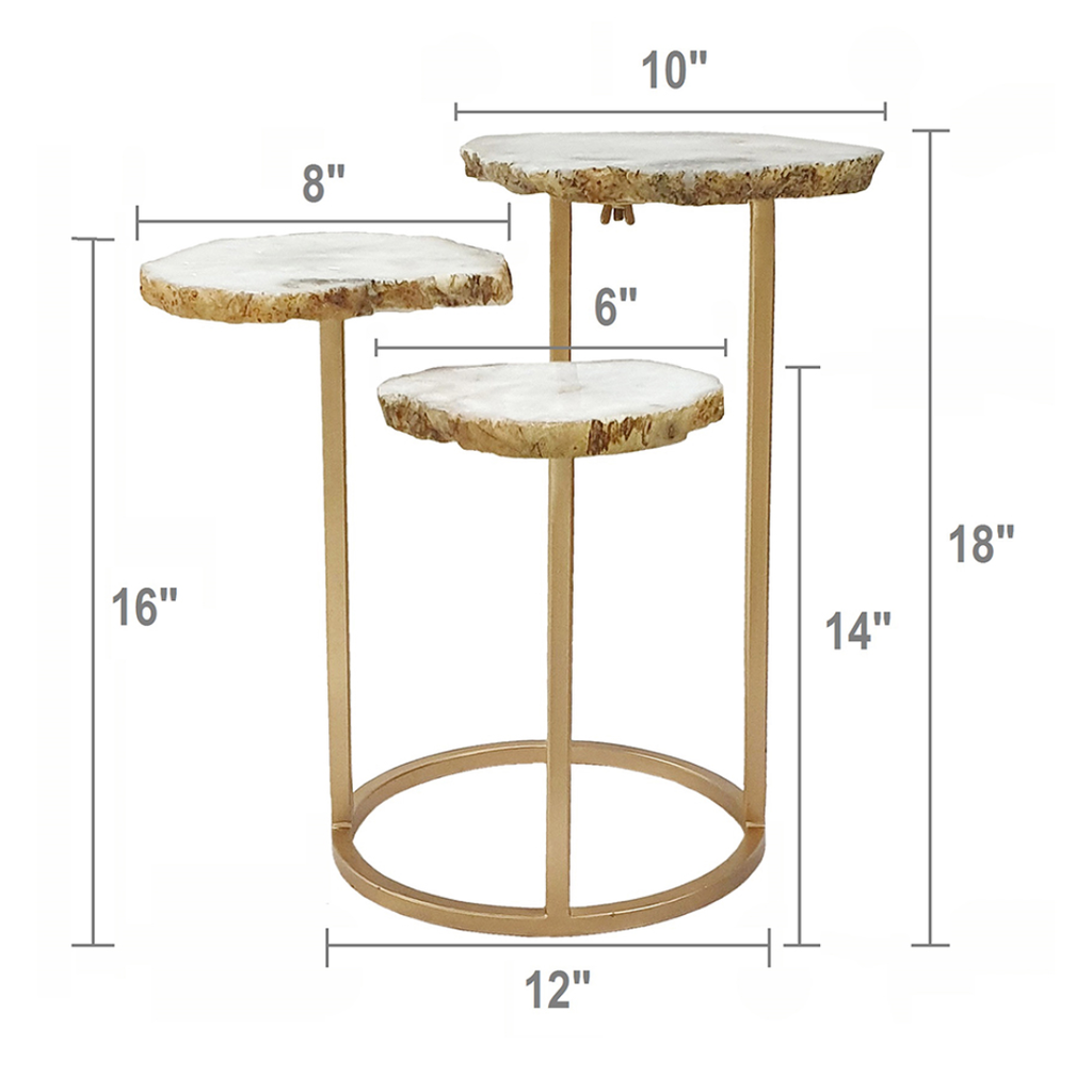 Agate Multi Top Side Table Gold 12x18in