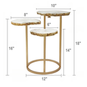 Agate Multi Top Side Table Gold 12x18in