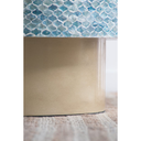 Hyperion Capiz Inlay Drum Coffee Table Turquoise 35x16in