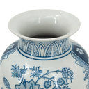 Porcelain Floral Vase Blue & White 8.7in