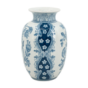 Porcelain Floral Vase Blue & White 8.7in