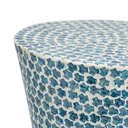 Round Capiz Inlay Accent Stool Blue 14x20in