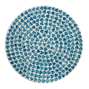 Round Capiz Inlay Accent Stool Blue 14x20in