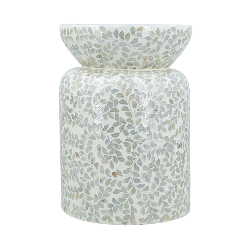 Vine Capiz Shell Accent Stool 14x20in
