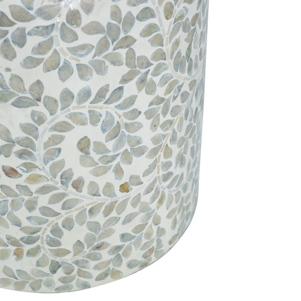 Vine Capiz Shell Accent Stool 14x20in