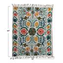 Suzani Embroidered Cotton Throw Multi 60x50in