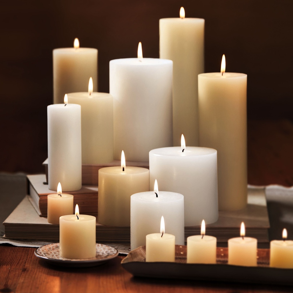White Chapel Pillar Candle 3x3