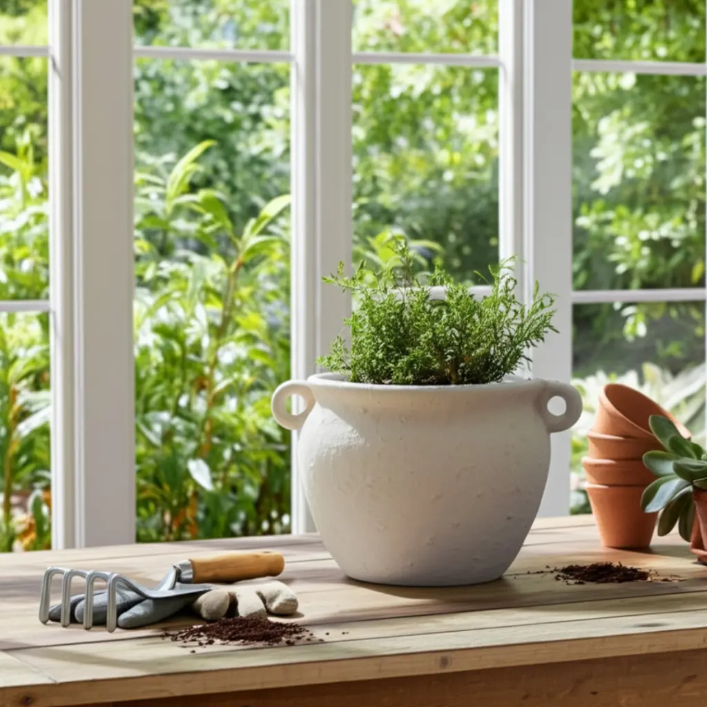 Textured Stoneware Jug Planter 10in (5).webp