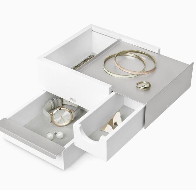 Stowit Jewellry Box White/ Nickel