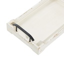 Distressed White Wood Tray 20in