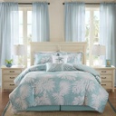 Palm Grove 6pcs Comforter Set Queen Blue