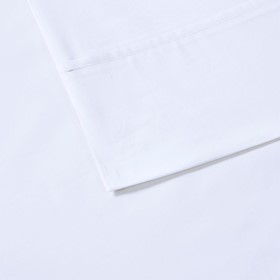 Peached Percale Cotton Sheet Set Twin White 