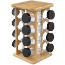 Glass Spice Jars and Bamboo Rack