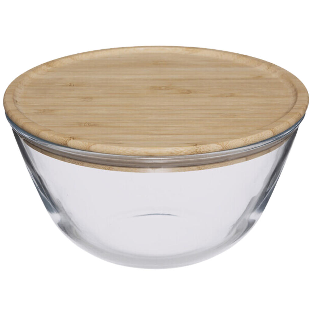 Glass Salad Bowl with Lid 1L
