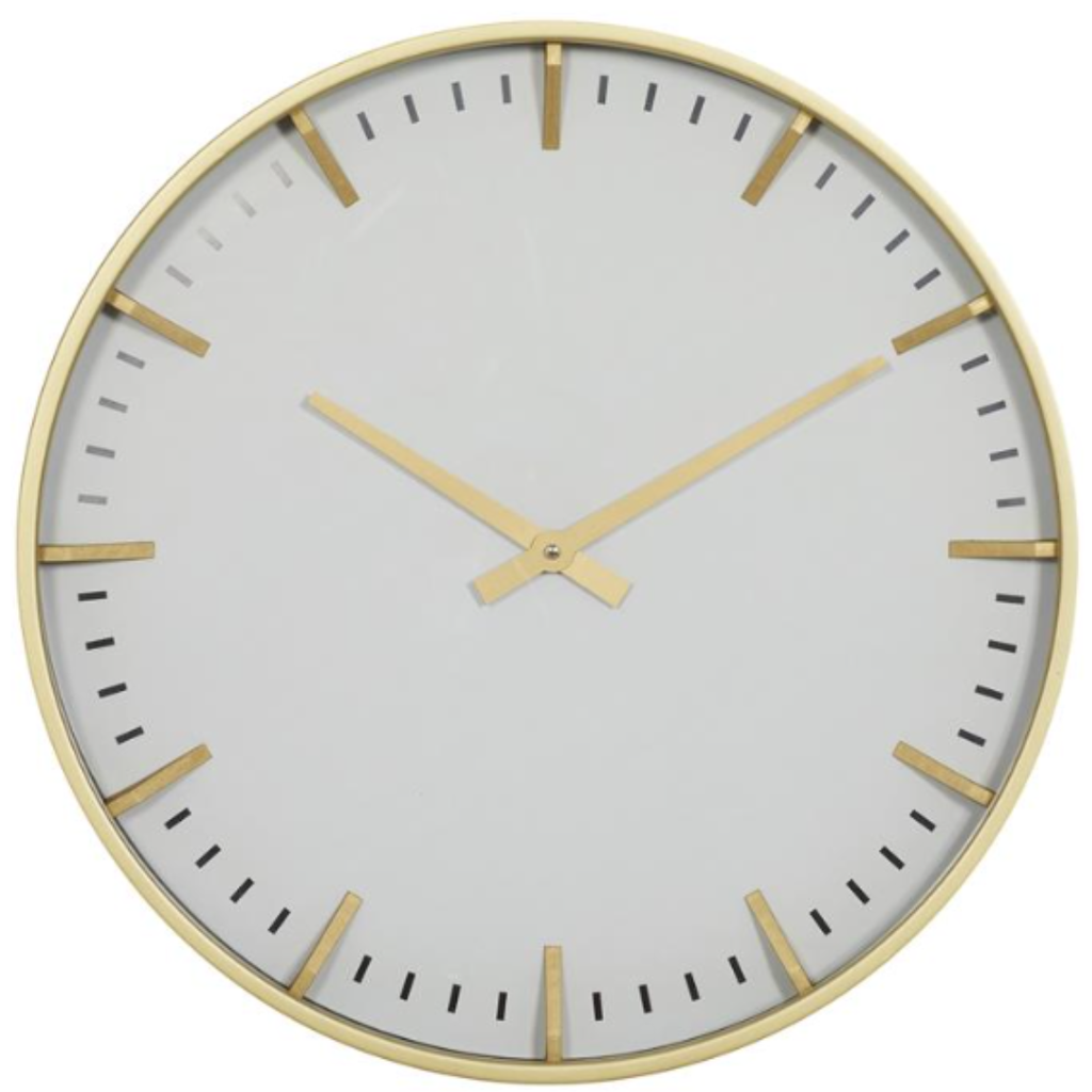 White & Gold Clock 20in 
