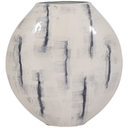 Blue & White Enameled Metal Floor Vase 20in