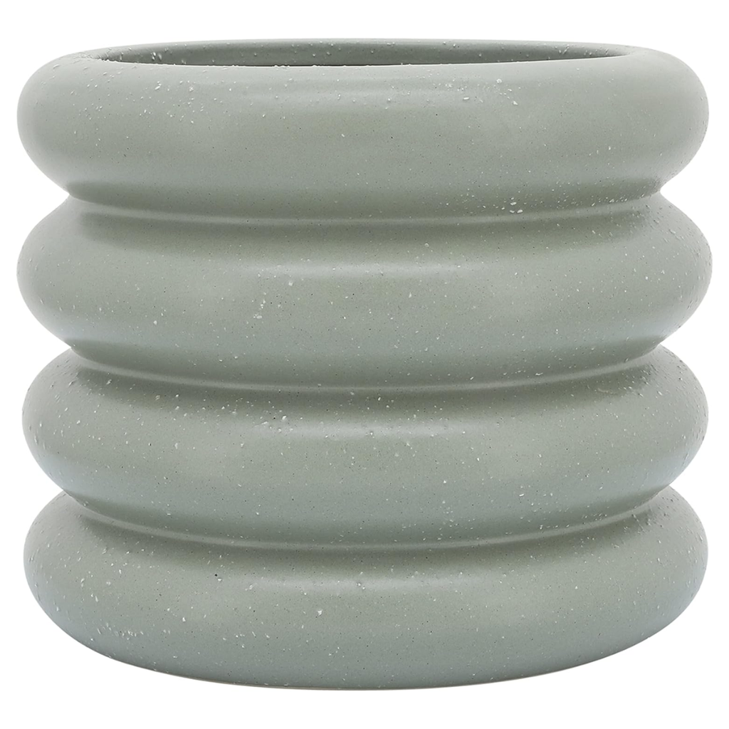 Ceramic Bibendum Planter Green 10in