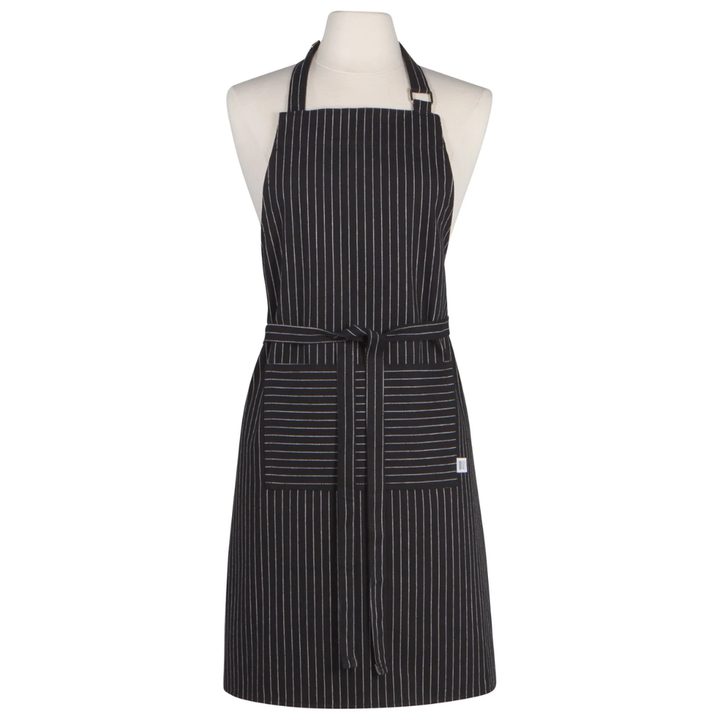Chef's Apron Pinstripe Black