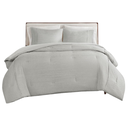 Apollo Striped Seersucker King Comforter Set Grey 3 pc