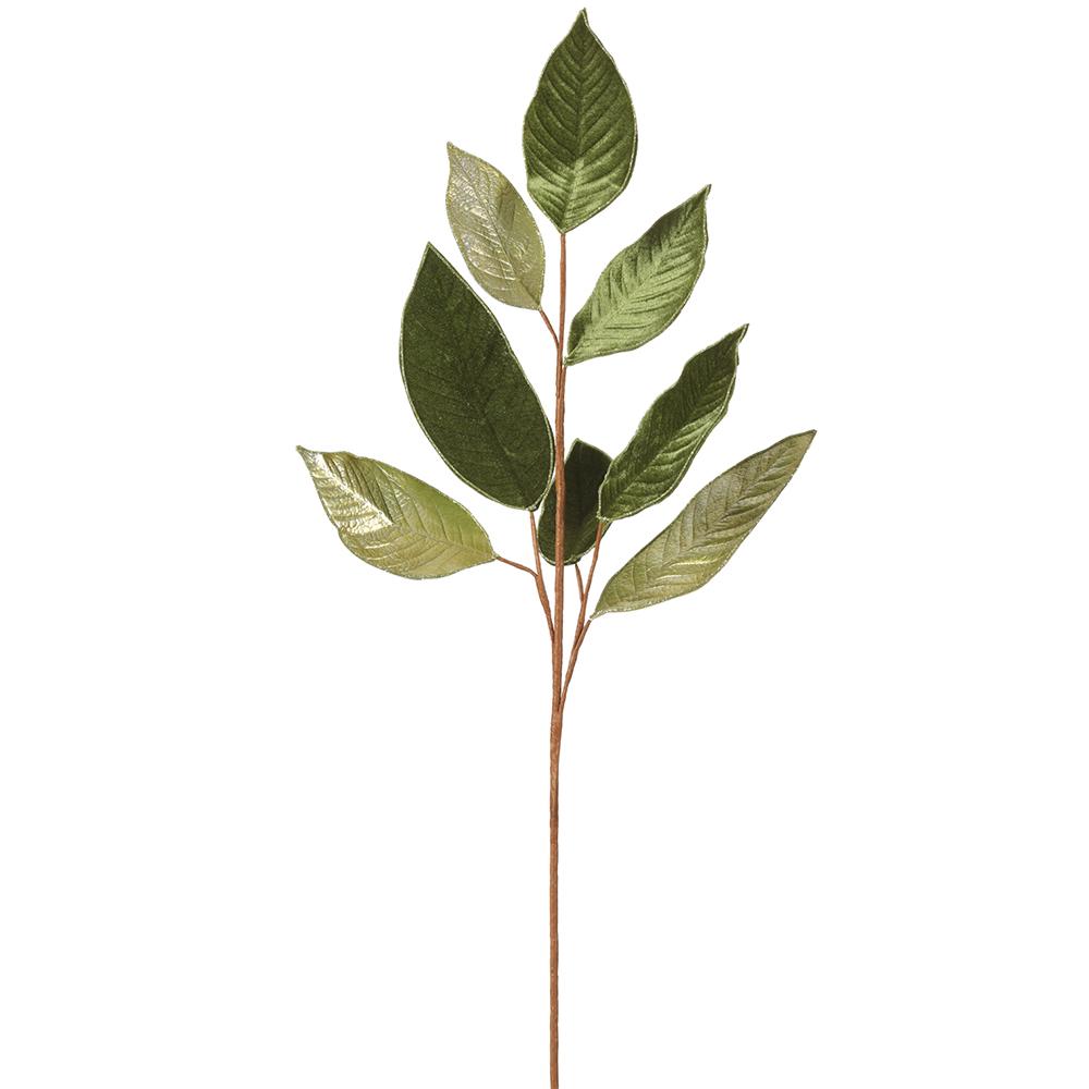 Velvet Magnolia Leaf Spray 31in