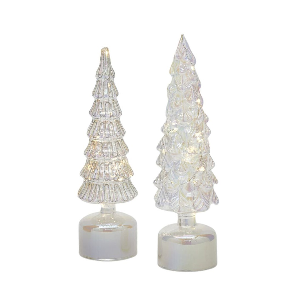 Twisted Glass Tree with Led Light 14in