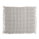 Cable Knit Throw with Fringe 60x50in