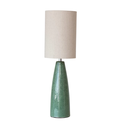 Green Ceramic Lamp with Linen Shade 27in