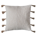 Linen Pillow with Jute Tassels 18in