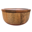 Mango Wood Serving Bowl With Cover 10in