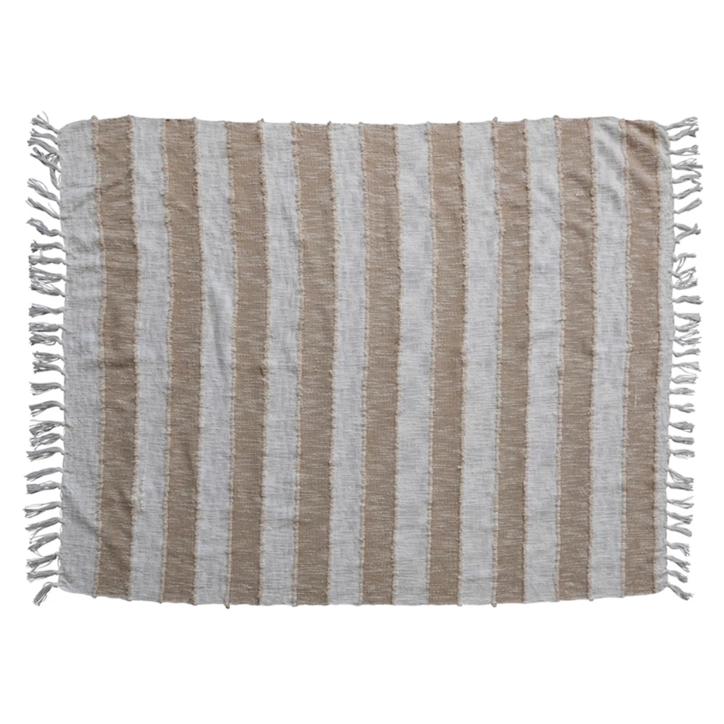 Striped Cotton Throw 60in x 50in