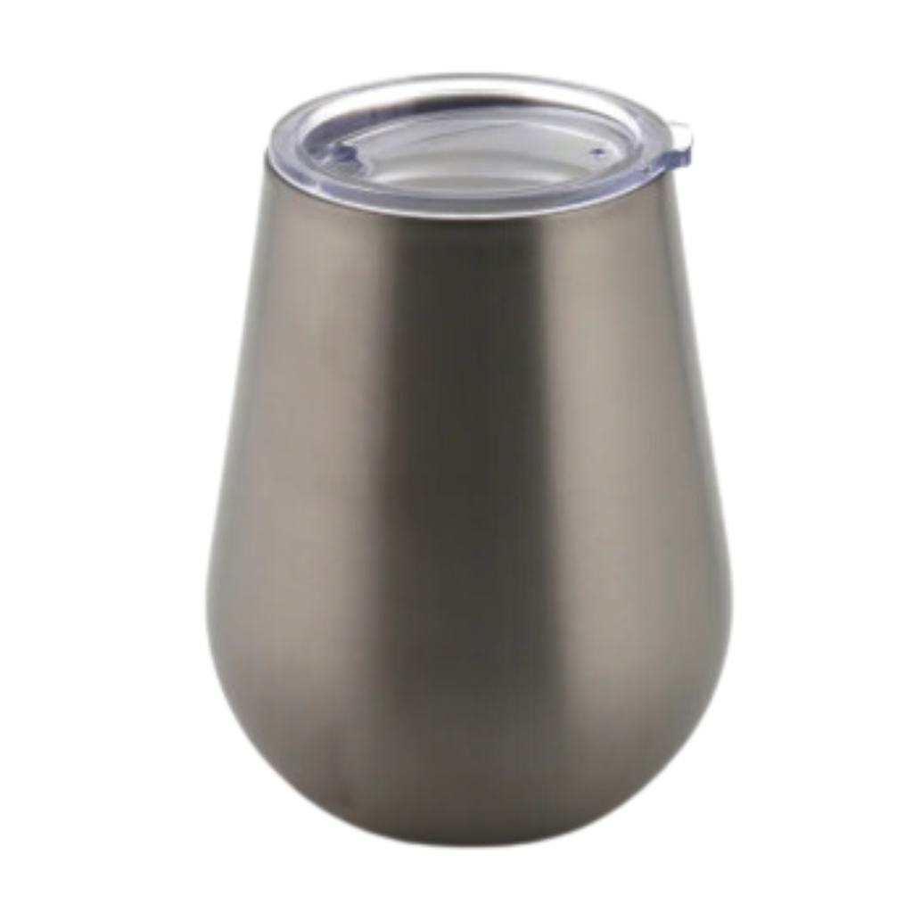 Insulated Brushed Black Nickel Stemless Wine Glass 14oz