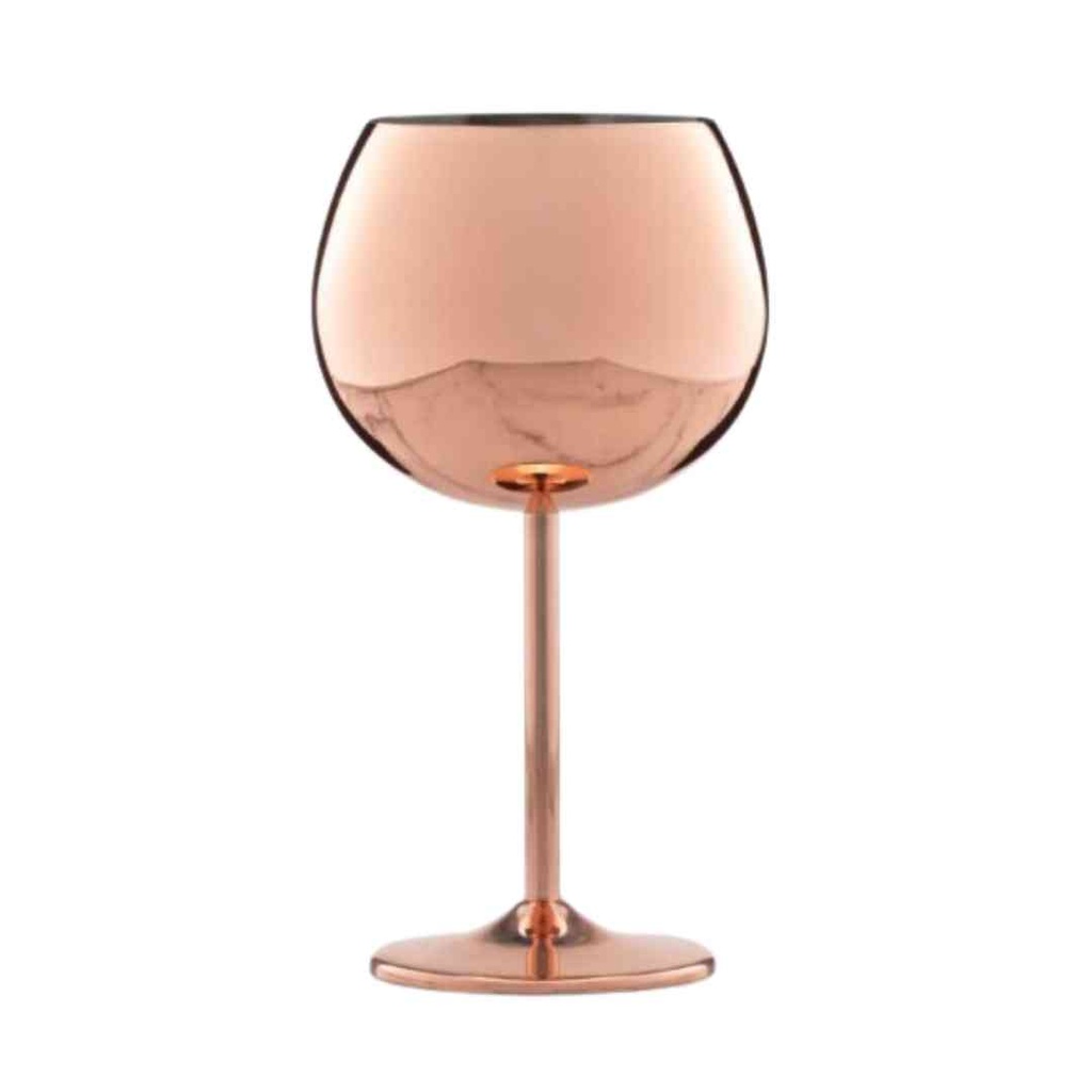 Metal Balloon Wine Glass Copper 12oz