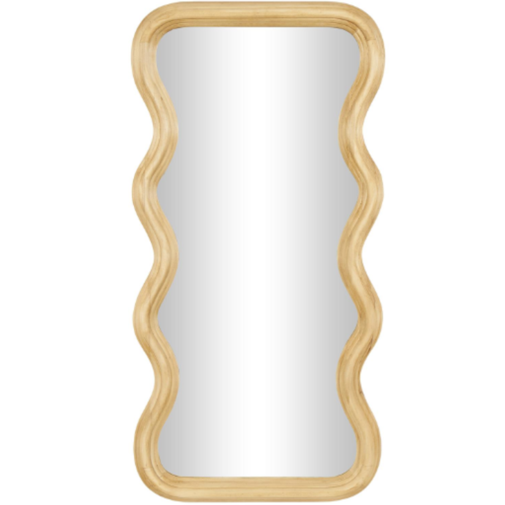 Wavy Wall Mirror Light Brown 20in x 39in