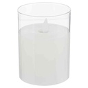 Led Glass Candle 4in