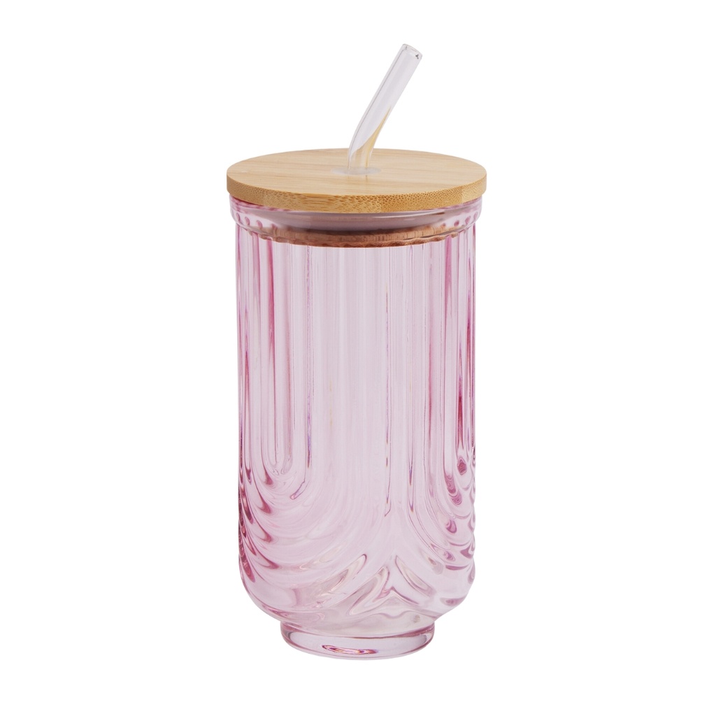 Rainbow Tumbler With Lid Pink 18oz