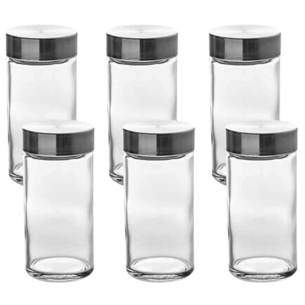 Glass Spice Jar set 6pc