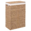 Seagrass Laundry Basket with White Fabric Interior 40L
