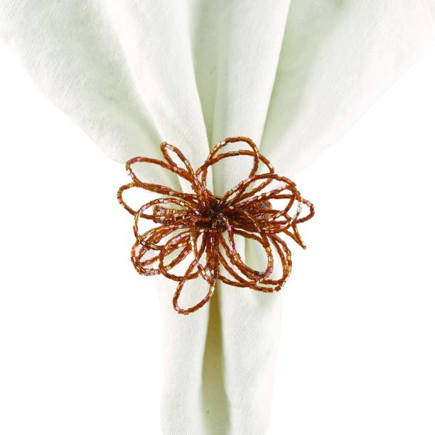 Copper Flower Napkin Ring