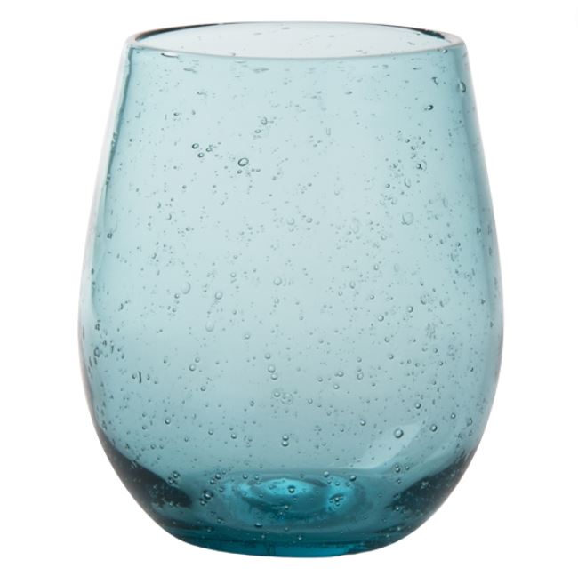 Bubble Glass Stemless Blue
